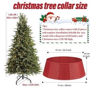 Plastic Christmas Tree Collar Red